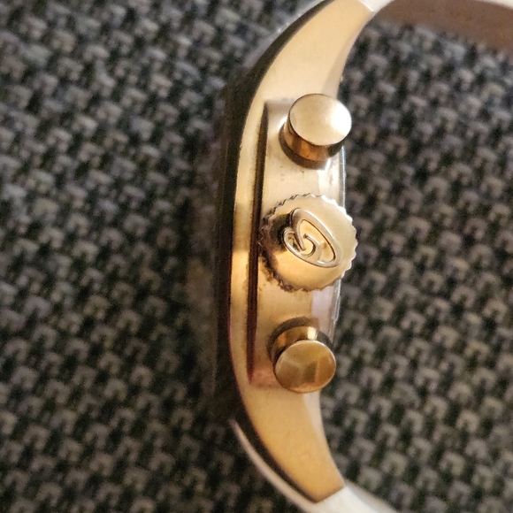 BREIL WOMAN'S VINTAGE MOTHER OF PEARL Dial Globe ROSEGOLD CHRONOGRAPH WRISTWATCH - Picture 7 of 9